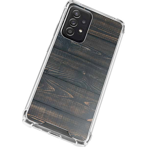 Black Painted Wood Galaxy A52 5G Clear Case