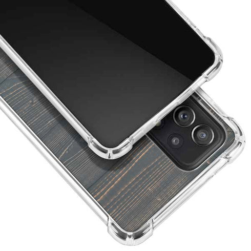 Black Painted Wood Galaxy A52 5G Clear Case