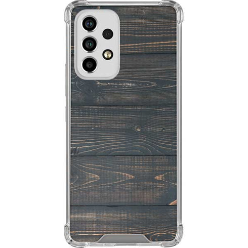 Black Painted Wood Galaxy A53 5G Clear Case