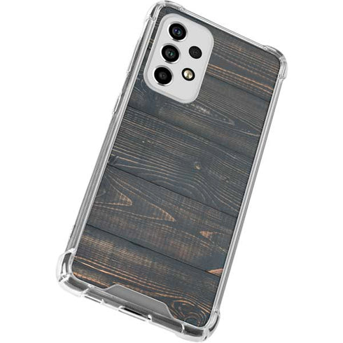 Black Painted Wood Galaxy A53 5G Clear Case