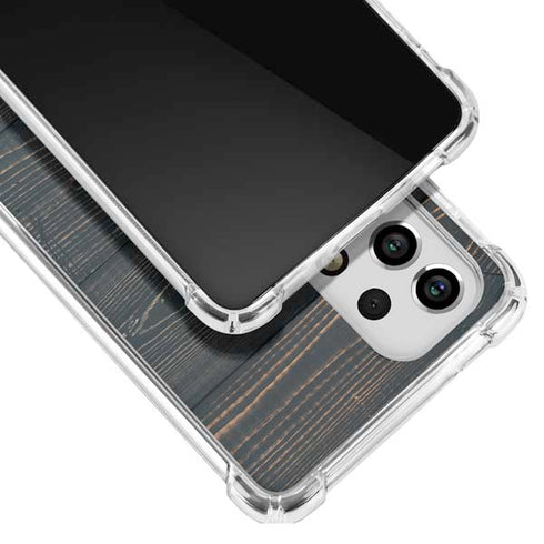 Black Painted Wood Galaxy A53 5G Clear Case