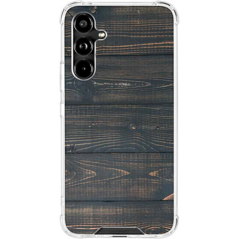 Black Painted Wood Galaxy A54 5G Clear Case