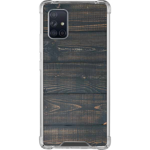 Black Painted Wood Galaxy A71 5G Clear Case