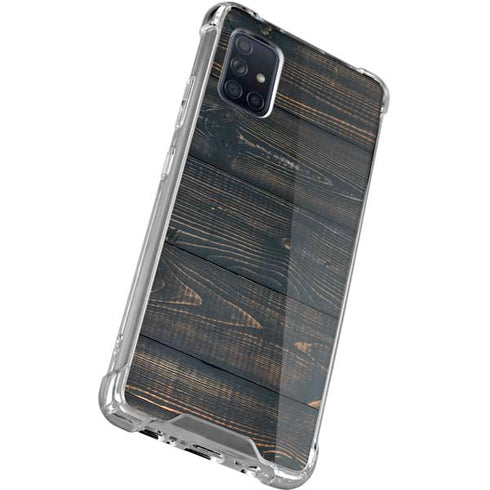 Black Painted Wood Galaxy A71 5G Clear Case
