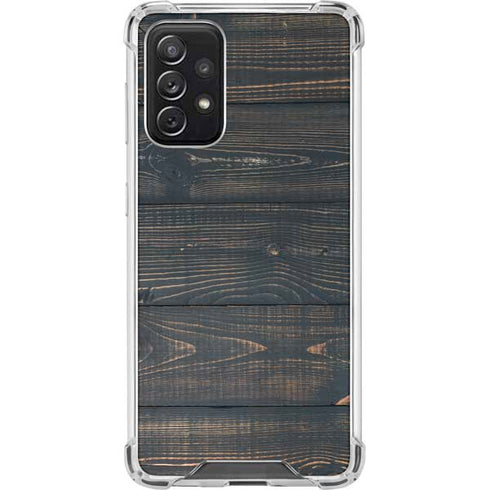 Black Painted Wood Galaxy A72 5G Clear Case