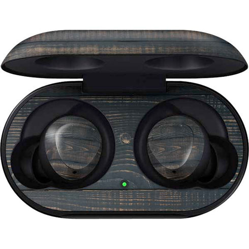 Black Painted Wood Galaxy Buds Skin