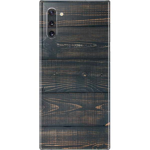 Black Painted Wood Galaxy Note 10 Skin