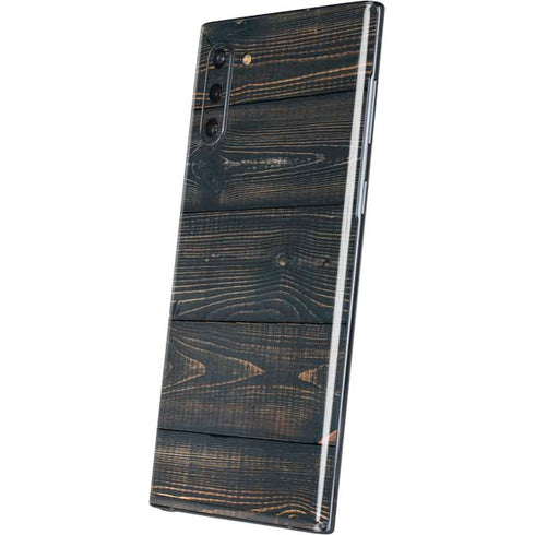 Black Painted Wood Galaxy Note 10 Skin