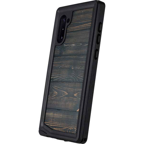 Black Painted Wood Galaxy Note 10 Waterproof Case