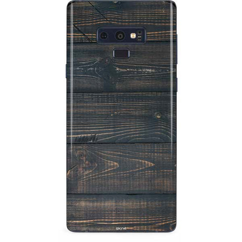 Black Painted Wood Galaxy Note 9 Skin