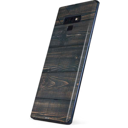 Black Painted Wood Galaxy Note 9 Skin