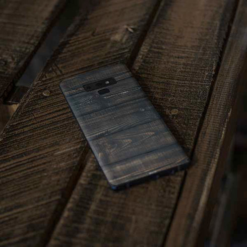 Black Painted Wood Galaxy Note 9 Skin