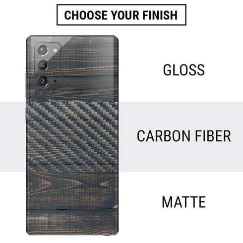 Black Painted Wood Galaxy Note20 5G Skin