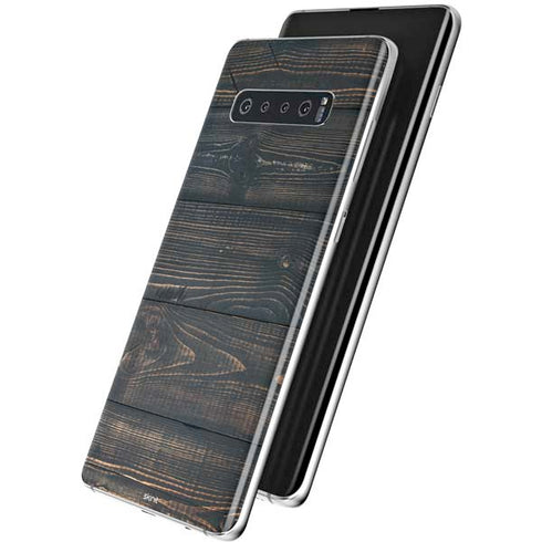 Black Painted Wood Galaxy S10 Plus Skin