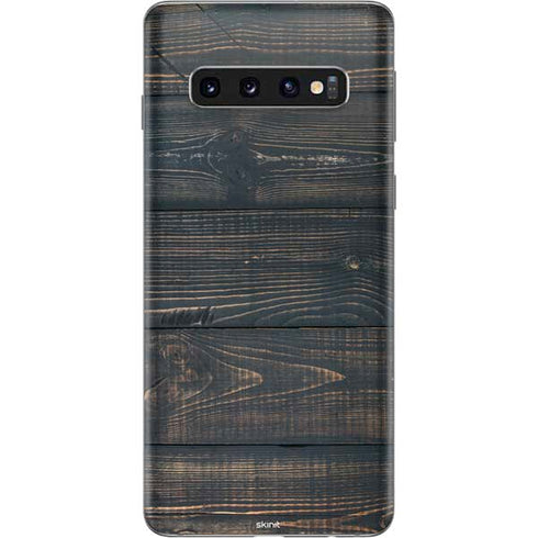 Black Painted Wood Galaxy S10 Skin