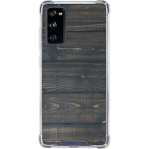 Black Painted Wood Galaxy S20 FE Clear Case