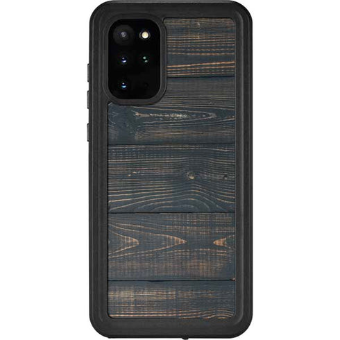 Black Painted Wood Galaxy S20 Plus Waterproof Case