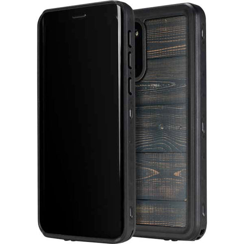 Black Painted Wood Galaxy S20 Plus Waterproof Case