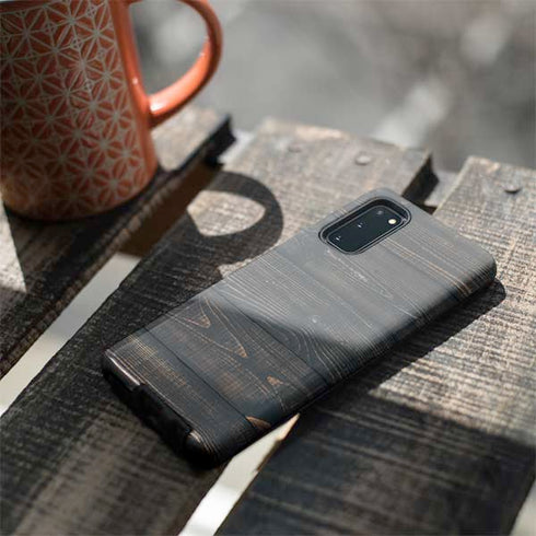 Black Painted Wood Galaxy S20 Pro Case