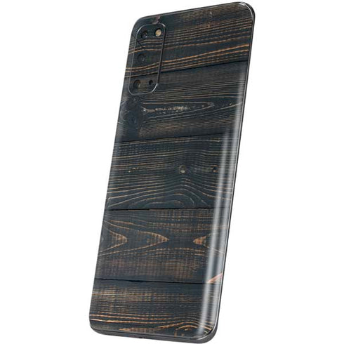 Black Painted Wood Galaxy S20 Skin