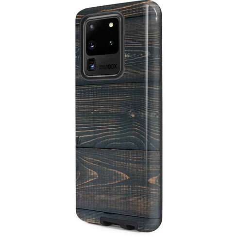 Black Painted Wood Galaxy S20 Ultra 5G Pro Case