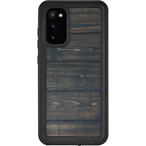Black Painted Wood Galaxy S20 Waterproof Case