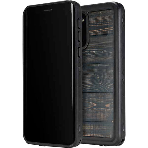 Black Painted Wood Galaxy S20 Waterproof Case