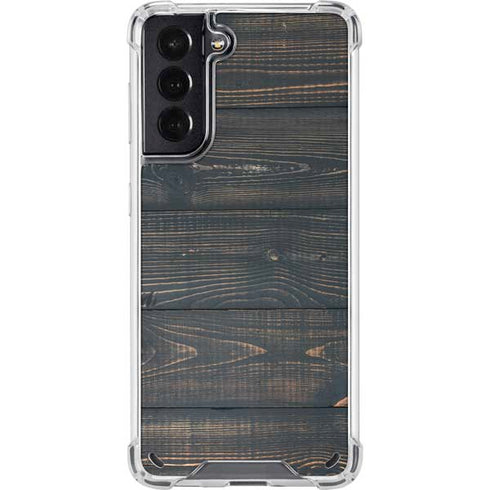 Black Painted Wood Galaxy S21 5G Clear Case