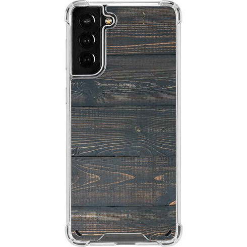 Black Painted Wood Galaxy S21 Plus 5G Clear Case