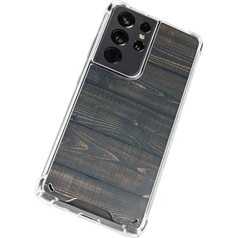 Black Painted Wood Galaxy S21 Ultra 5G Clear Case