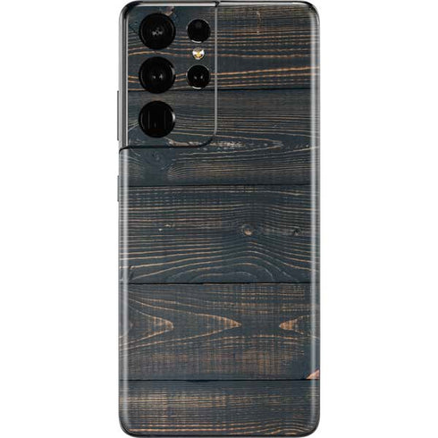 Black Painted Wood Galaxy S21 Ultra 5G Skin