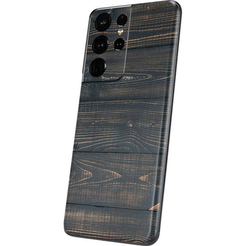Black Painted Wood Galaxy S21 Ultra 5G Skin