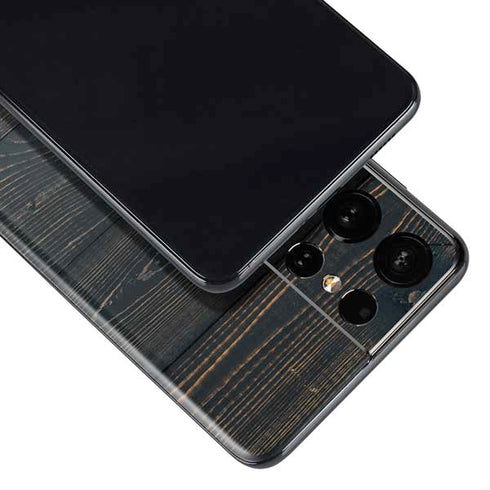 Black Painted Wood Galaxy S21 Ultra 5G Skin