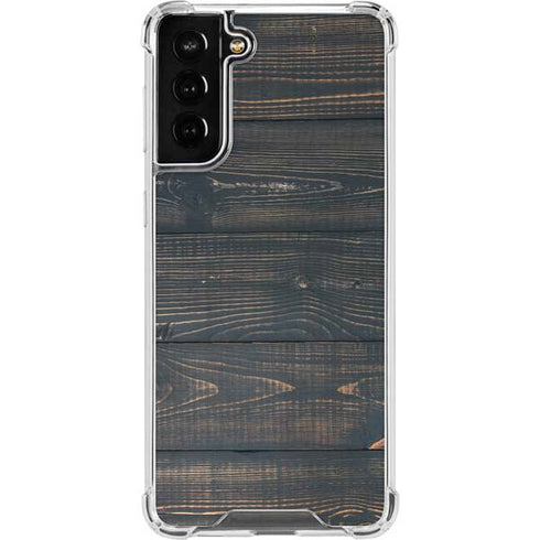 Black Painted Wood Galaxy S22 Plus Clear Case