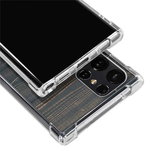 Black Painted Wood Galaxy S22 Ultra Clear Case