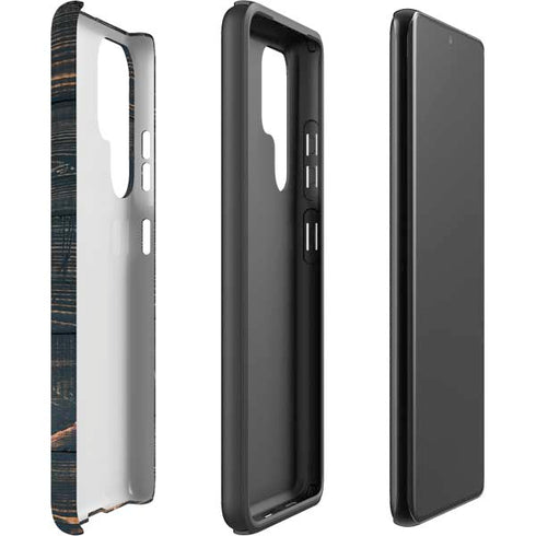 Black Painted Wood Galaxy S22 Ultra Pro Case