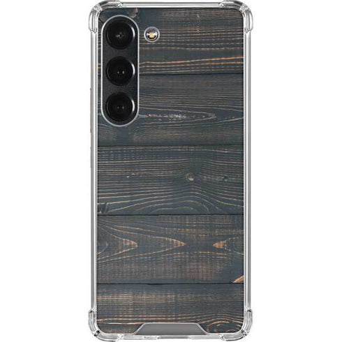 Black Painted Wood Galaxy S23 Clear Case