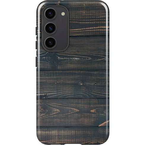 Black Painted Wood Galaxy S23 Plus Pro Case