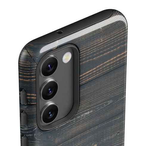 Black Painted Wood Galaxy S23 Plus Pro Case