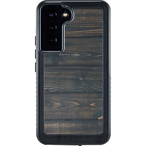 Black Painted Wood Galaxy S23 Plus Waterproof Case