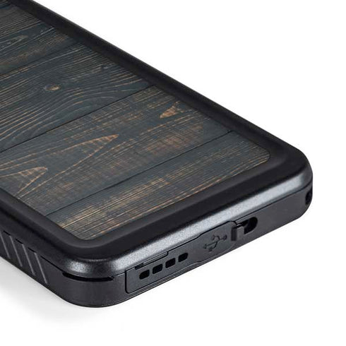 Black Painted Wood Galaxy S23 Plus Waterproof Case