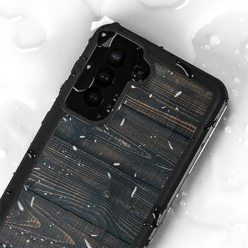 Black Painted Wood Galaxy S23 Plus Waterproof Case