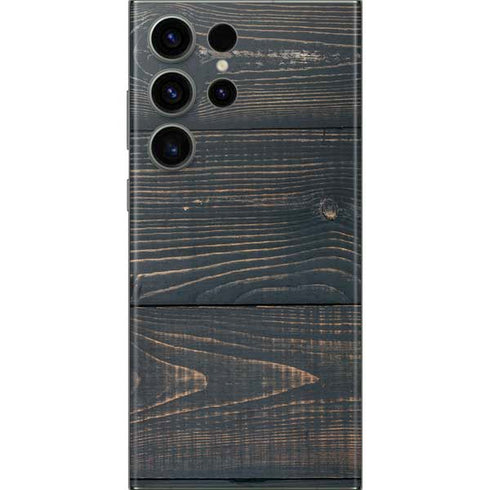 Black Painted Wood Galaxy S23 Ultra Skin