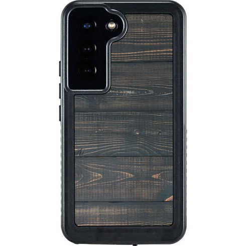 Black Painted Wood Galaxy S23 Waterproof Case