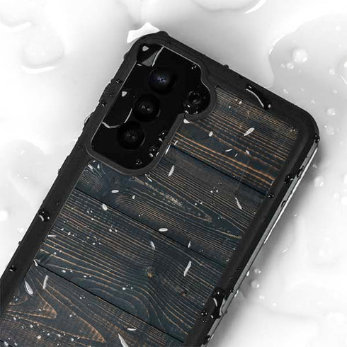 Black Painted Wood Galaxy S23 Waterproof Case