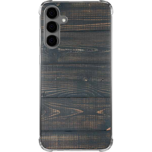 Black Painted Wood Galaxy S24 Plus Clear Case