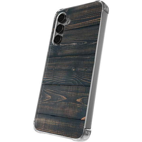 Black Painted Wood Galaxy S24 Plus Clear Case