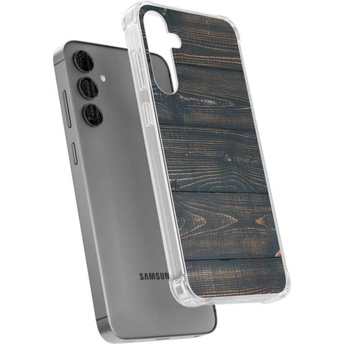 Black Painted Wood Galaxy S24 Plus Clear Case