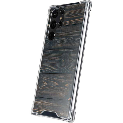 Black Painted Wood Galaxy S24 Ultra Clear Case