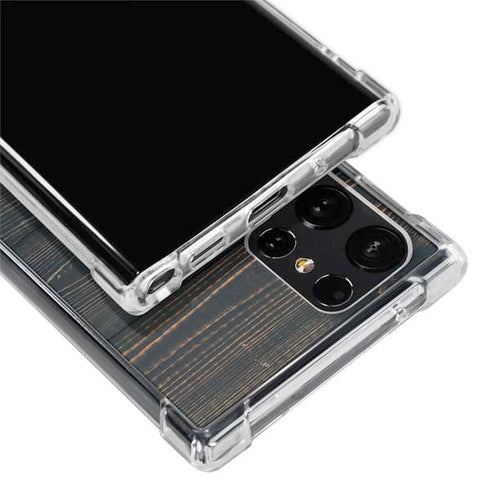 Black Painted Wood Galaxy S24 Ultra Clear Case